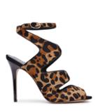 Reiss Monda Leopard - Womens Leopard-print Sandals In Black, Size 3