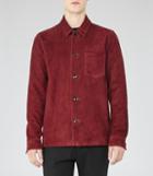 Reiss Rumour - Mens Suede Shirt In Red, Size M