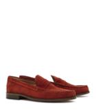 Reiss Lucas - Mens Suede Penny Loafers In Brown, Size 11