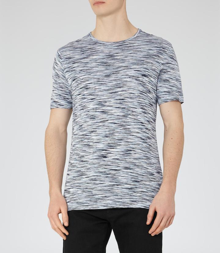 Reiss Beach - Tonal Stripe T-shirt In Blue, Mens, Size S