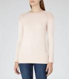 Reiss Dene - Womens Panelled Jumper In Pink, Size S