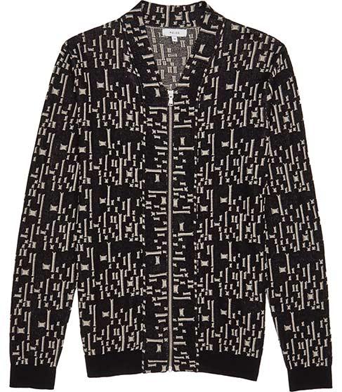 Reiss Cleveland Jacquard Weave Cardigan