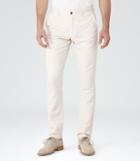 Reiss Buster - Cotton And Linen Trousers In Brown, Mens, Size 30