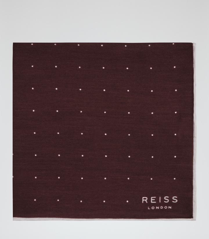 Reiss Higgs - Mens Dotted Pocket Square In Red, Size One Size