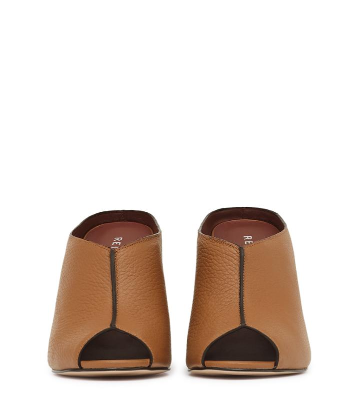 Reiss Marcel - Peep-toe Block Heel Mules In Brown, Womens, Size 5