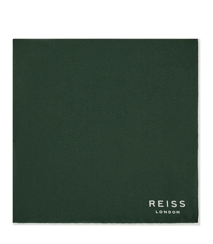 Reiss Moon - Mens Silk Pocket Square In Green, Size One Size