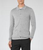 Reiss Kowloon - Mens Button Lightweight Cardigan In Grey, Size S