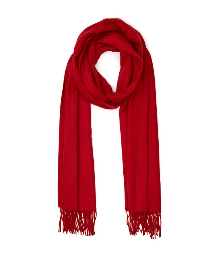 Reiss Temple - Oversized Fringed Scarf In Red, Womens