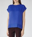 Reiss Elissa - Womens Button-back Top In Blue, Size 4