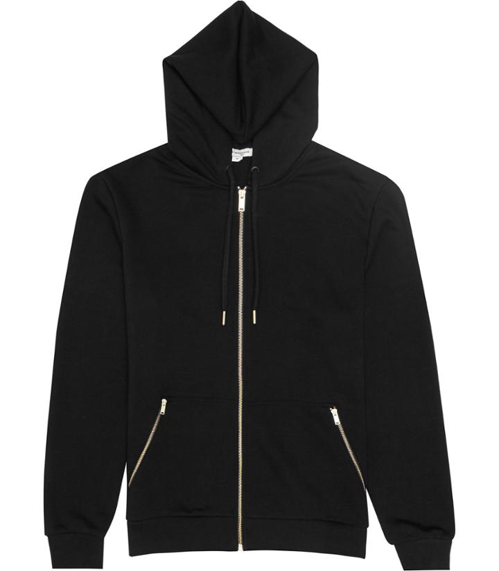 Reiss Foundation - Mens Contrast Hardware Hoodie In Black, Size Xs