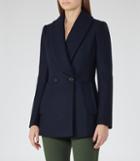 Reiss Malika - Womens Shawl-collar Coat In Blue, Size 6