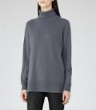 Reiss Ina - Womens Cashmere-blend Roll-neck Jumper In Grey, Size M
