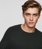 Reiss Mote - Textured Crew-neck Jumper In Green, Mens, Size S