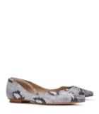 Reiss Lorna - Snake-effect Leather Shoes In Blue, Womens, Size 5