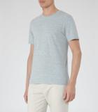 Reiss Sonar - Mens Mottled Weave T-shirt In Blue, Size S