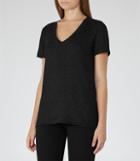 Reiss Leia - Womens Metallic T-shirt In Black, Size Xs
