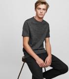 Reiss Preston - Stripe Crew-neck T-shirt In Black, Mens, Size S