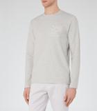 Reiss Tom - Textured Stripe T-shirt In Grey, Mens, Size S
