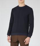 Reiss Lodger - Mens Quilted Sweatshirt In Blue, Size S