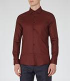 Reiss Notredame - Mens Slim-fit Cotton Shirt In Brown, Size S