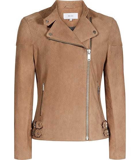 Reiss Garance Suede Biker Jacket