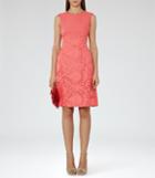 Reiss Rebbie - Womens Lace Fit And Flare Dress In Red, Size 6