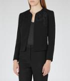 Reiss Arie - Womens Lace-panel Jacket In Black, Size 4