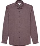 Reiss Rouge - Mens Melange Weave Shirt In Red, Size Xs