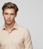 Reiss Stefan - Melange Weave Shirt In Brown, Mens, Size S