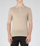 Reiss Hendrick - Mens Mottled Polo Shirt In Brown, Size S