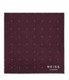 Reiss Planet - Mens Silk Twill Pocket Square In Red, Size One Size