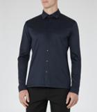 Reiss Chapter - Mens Casual Cotton Shirt In Blue, Size Xs