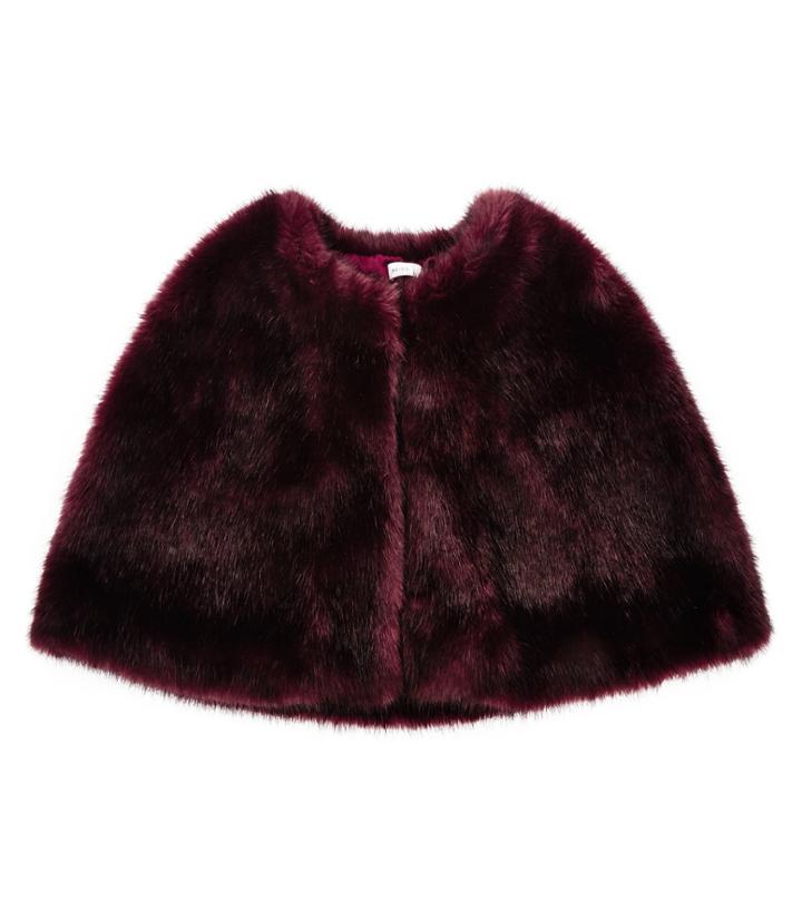 Reiss Cortland - Womens Faux-fur Stole In Red