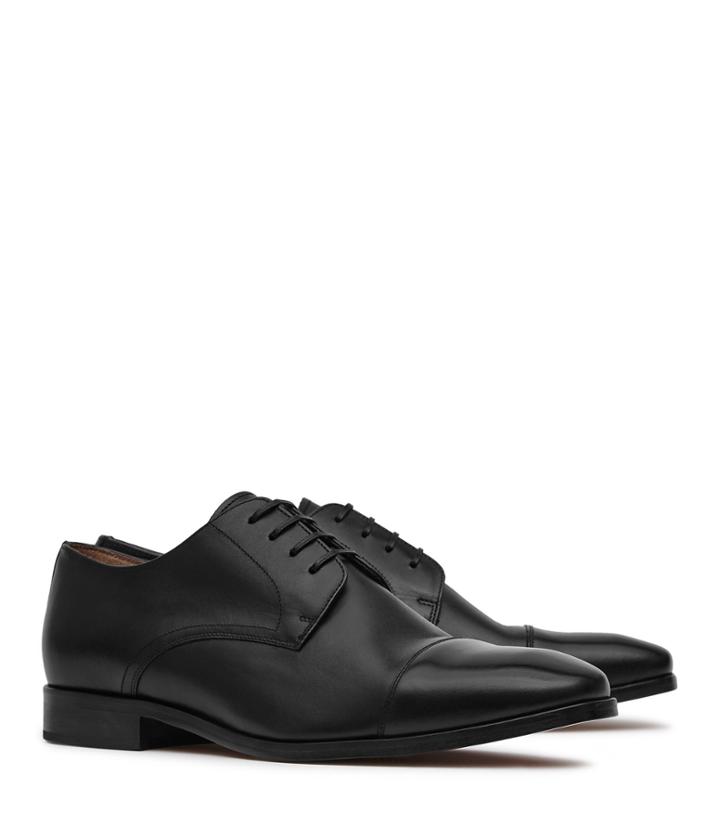 Reiss Finley - Mens Toe Cap Derby Shoes In Black