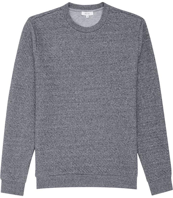 Reiss Buckley - Mens Quilted Sweatshirt In Blue, Size Xs