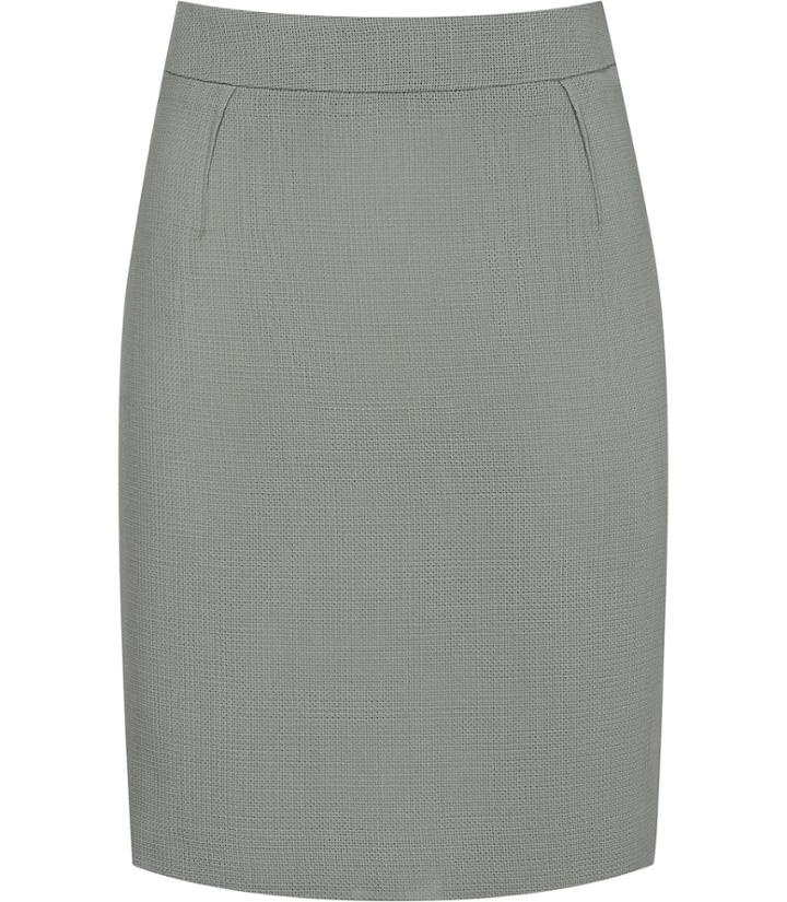 Reiss Camila Skirt - Womens Textured Pencil Skirt In Green, Size 10