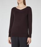Reiss Christobel - Womens Off-the-shoulder Jumper In Red, Size S