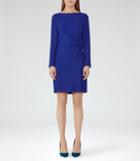 Reiss Elle - Knot-front Dress In Blue, Womens, Size 0