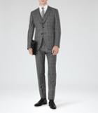 Reiss Melvin - Mens Wool Check Suit In Grey, Size 38