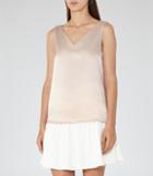 Reiss Coraline - Womens Silk Front Tank Top In Brown, Size Xs