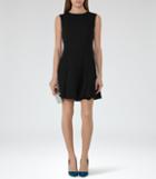 Reiss Abey - Womens Pleat-hem Shift Dress In Black, Size 4