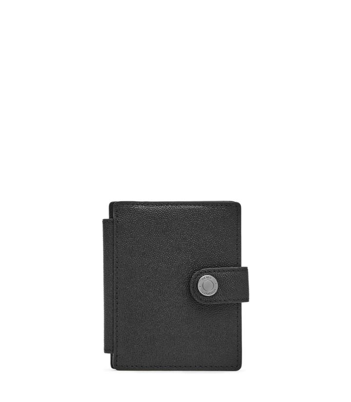 Reiss Cashie - Leather Popper Wallet In Black, Mens
