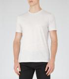 Reiss Nate - Flecked Crew-neck T-shirt In White, Mens, Size Xs