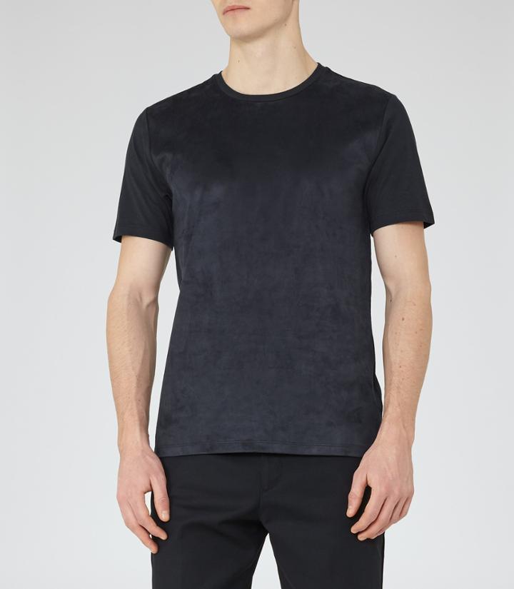 Reiss Dinnington - Contrast Panel T-shirt In Black, Mens, Size S