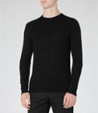 Reiss Romany - Textured Crew-neck Jumper In Black, Mens, Size S