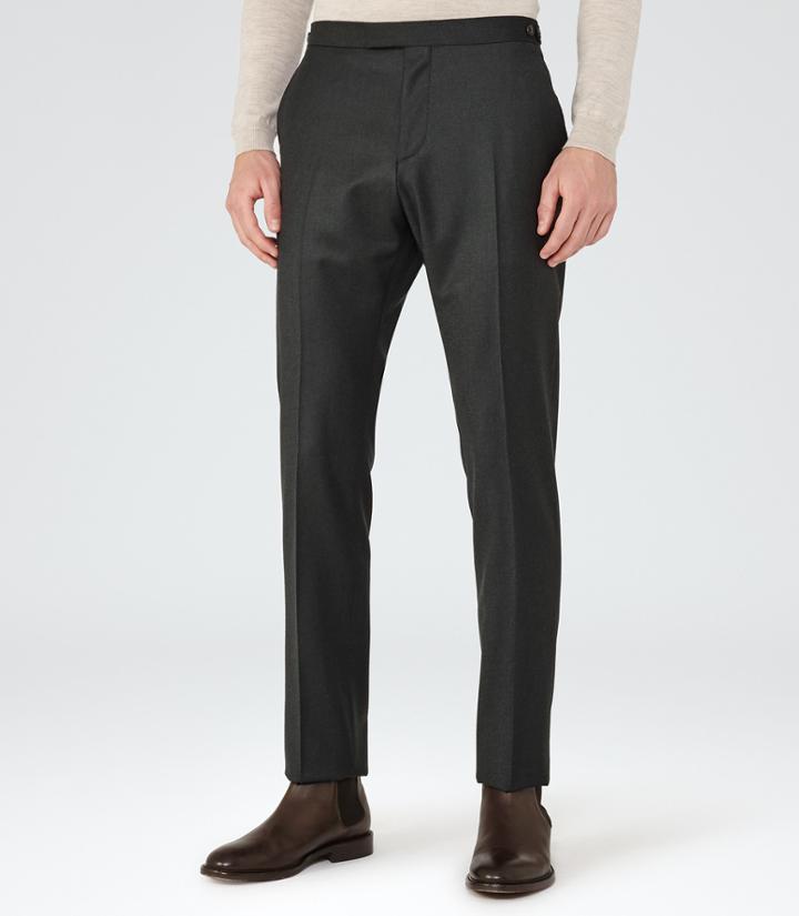 Reiss Frazier T - Mens Wool Tailored Trousers In Green, Size 30