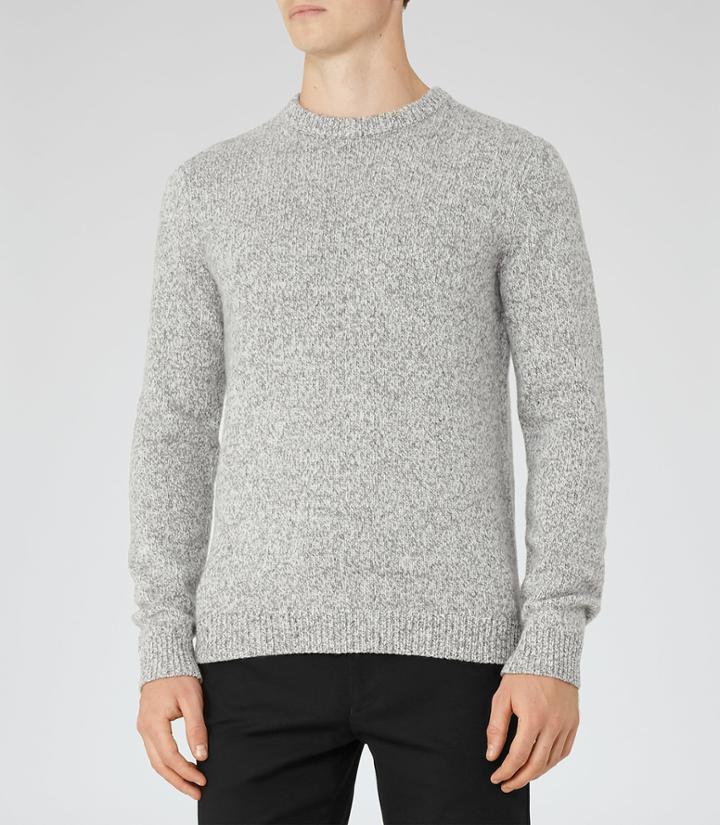 Reiss Horton - Twisted Yarn Jumper In Grey, Mens, Size Xs