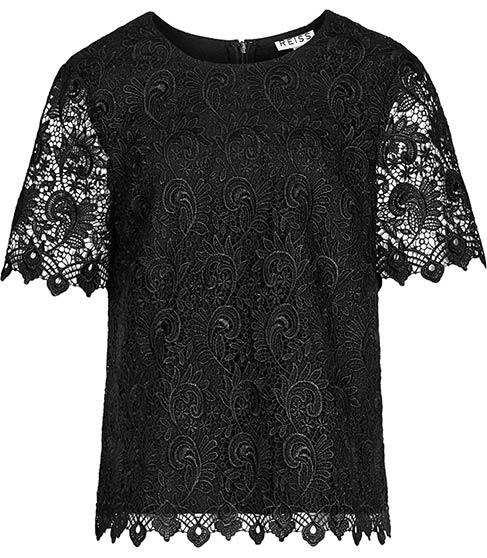 Reiss Garda Lace Overlay Top