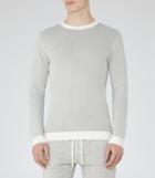 Reiss Jester - Mens Contrast Weave Jumper In White, Size S