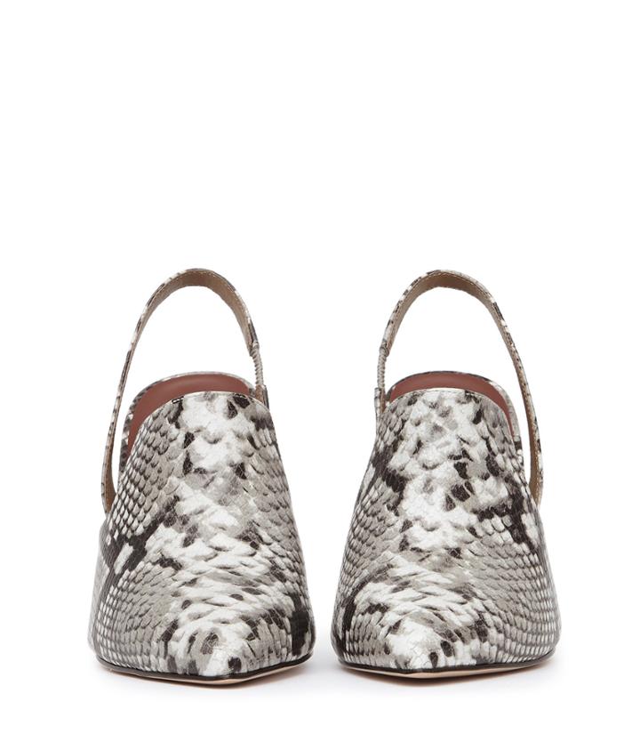 Reiss Hayley - Snake-print Slingback Mules In Brown, Womens, Size 6